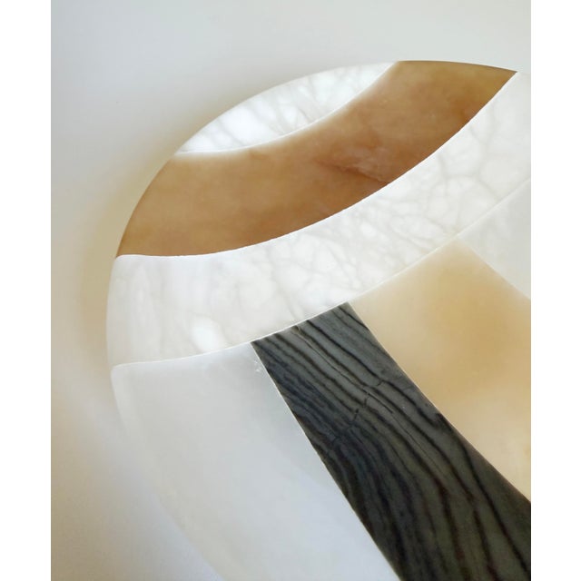 Gemstone 1970s Italian Onyx & Alabaster Bowl For Sale - Image 7 of 12