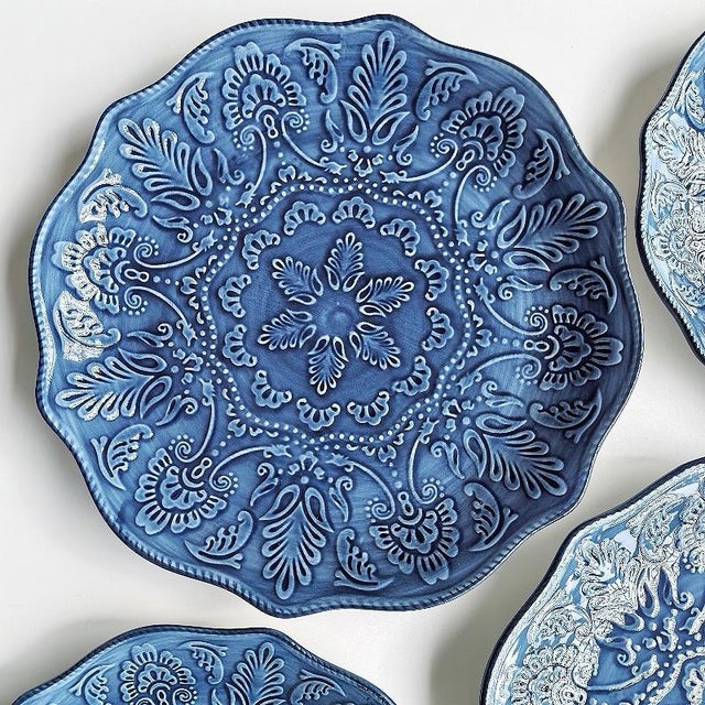 2020s Vintage Baroque Baroque Ceramic Plate - Set of 4 For Sale - Image 5 of 6