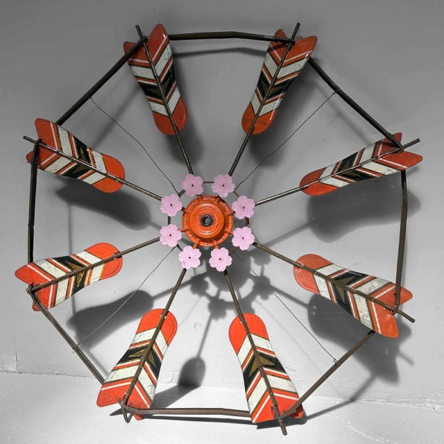 Vintage Spinning Wheels Koinobori Matsuri Wall Decoration, Japan, 1950s, Set of 2 For Sale - Image 11 of 18