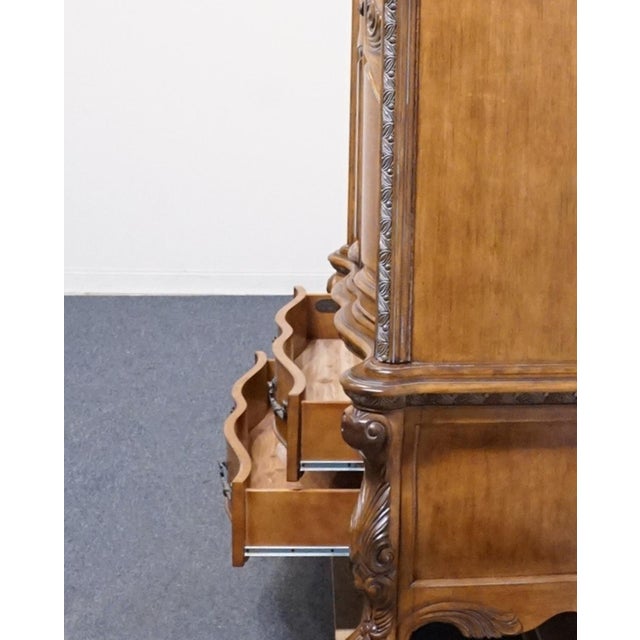 Wood Aico Furniture Paradisio Collection Birch Contemporary Italian Provincial 52" Media / Clothing Storage Armoire - Amaretto Finish 24890-462 / 24890-473 For Sale - Image 7 of 14