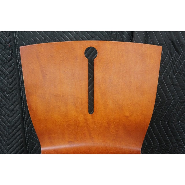 4 Mid Century Scandinavian Modern Bentwood Plywood Stacking Dining Side Chairs For Sale - Image 10 of 18