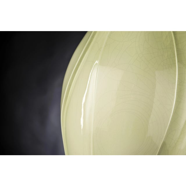 Italian Ceramic Tulip Vase Alto with Verde Craquele from VGnewtrend For Sale - Image 3 of 4