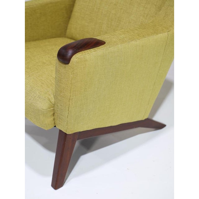 Vintage Lounge Chairs in Teak and Yellow Fabric, 1960s, Set of 2 For Sale - Image 9 of 13