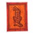 Tiger Minimalsim Folk Art Pop Art Orange Red Burnt Umber Sienna Original Painting Cleo Plowden For Sale