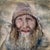 Traveler by James Van Fossan | Oil and charcoal on cradled panel portrait of a bearded man For Sale