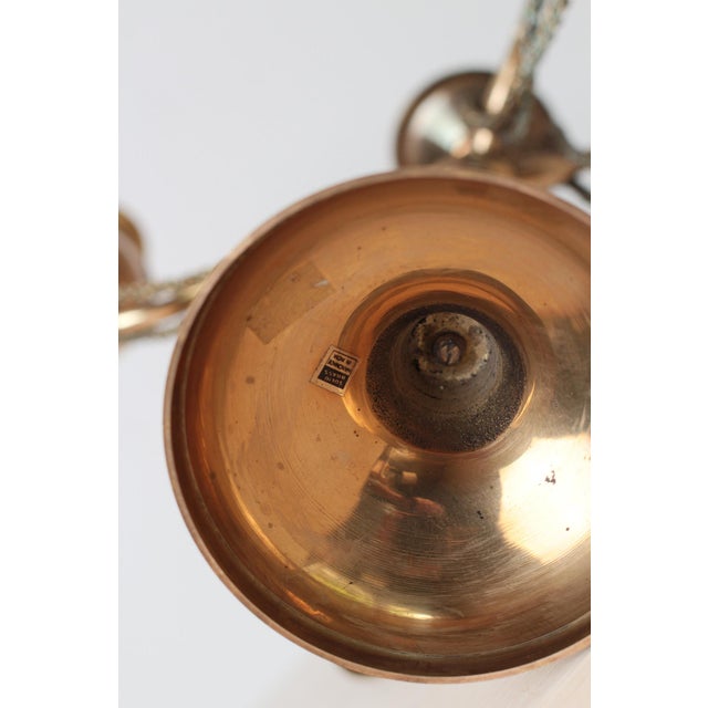 1970s Brass 5-Arm Candelabra With Rope and Tassel Detail For Sale - Image 13 of 14