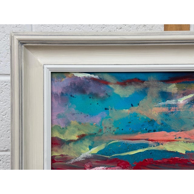 Angela Wakefield Pink & Turquoise Abstract Expressionist Painting by Contemporary British Artist 2025 For Sale - Image 4 of 18