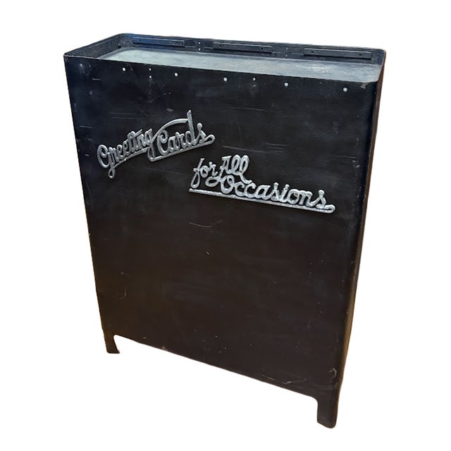 Mid-Century Industrial Filing Cabinet-Original "Greeting Card" Storage For Sale - Image 9 of 12