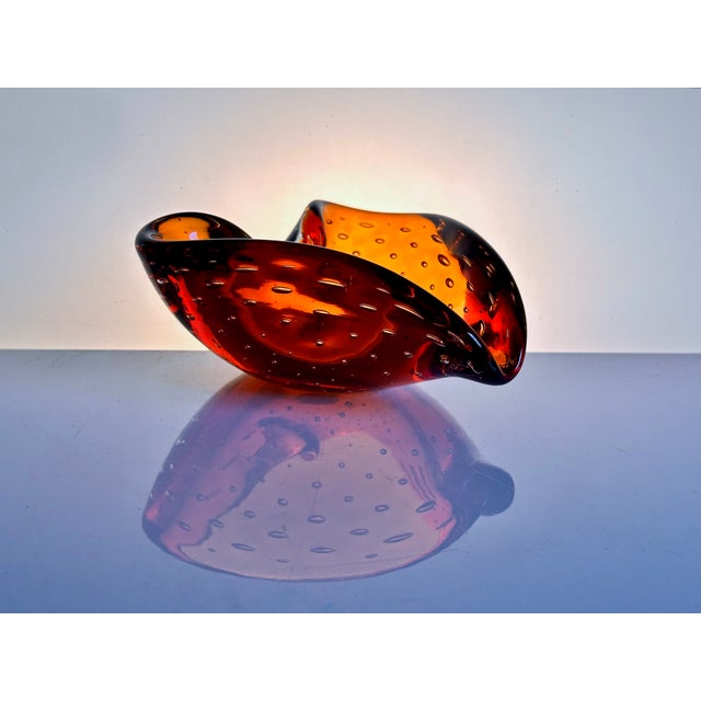 Venini Small Bullicante Murano Glass Art Bowl or Ashtray by Carlo Scarpa for Venini, Italy, 1950s For Sale - Image 4 of 15