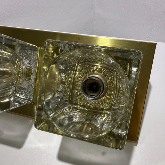 Vintage Wall Lamps in Ice Glass and Brass from Peill & Putzler, 1970s, Set of 2 For Sale - Image 14 of 18