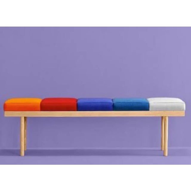 Valentino bench by Pepe Albargues Dimensions: 45 x 150 x 45 cm Materials: Beechwood structure. Seat stuffed with...