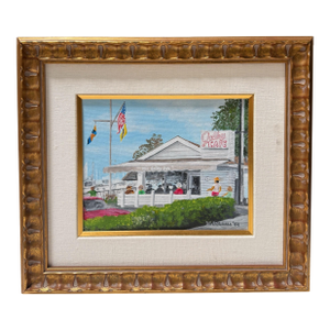 California Oil Painting of the Galley Cafe Newport Beach