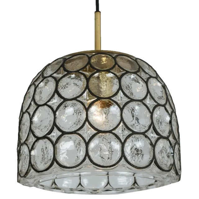 Circle Iron and Bubble Glass Sconces from Limburg, 1960s, Set of 2 For Sale