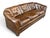 English Vintage Chesterfield-Style Cognac Brown Leather Sofa With Button Tufting and Rolled Arms For Sale - Image 3 of 14