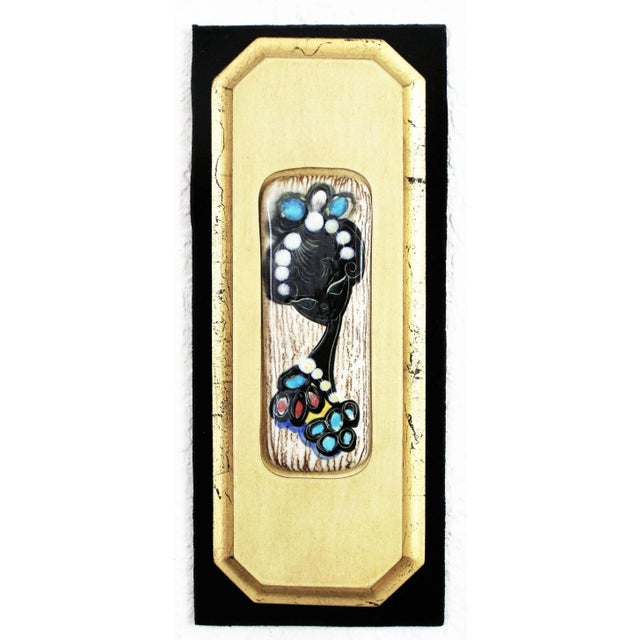 Wood 1960s Fantoni-Style Ceramic Wall Plaque For Sale - Image 7 of 7