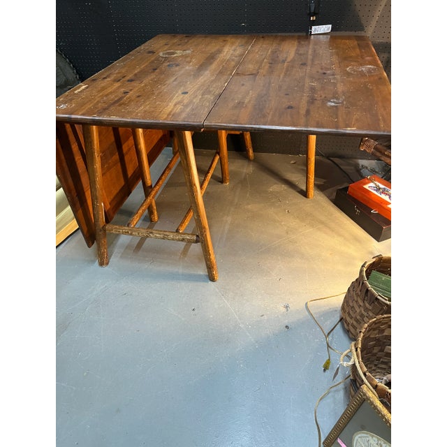 Knotty Pine Handcrafted Gateleg FarmTable For Sale - Image 12 of 12