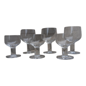 1980s Rosenthal Glass Barware 6x Pieces of Drinkware "Plus" Pattern