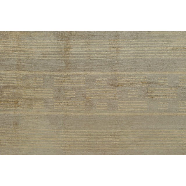 Late 20th Century Late 20th Century Wool Silk Modern Tibetan Rug For Sale - Image 5 of 6