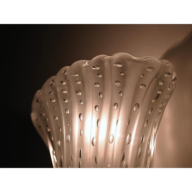 Metal Large Murano Glass and Brass Flower Sconces from Barovier, Italy 1940s, Set of 2 For Sale - Image 7 of 18