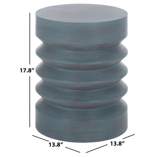Contemporary Joscelyne Accent Tablle in Antique Blue For Sale - Image 3 of 6