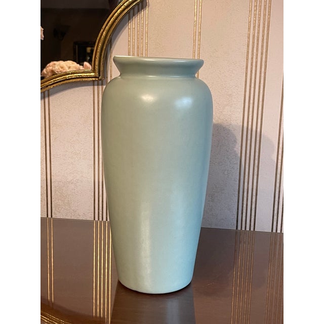 Harris Potteries Vintage Harris Seafoam Green Vase For Sale - Image 4 of 10