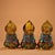 Chinese Set of 3 Antique Chinese Gilt Cloisonné Buddhist Triad Statues For Sale - Image 3 of 9