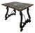 Spanish Baroque Style Side Table with Floral Marquetry Top and Ebonized Base, 1930 For Sale