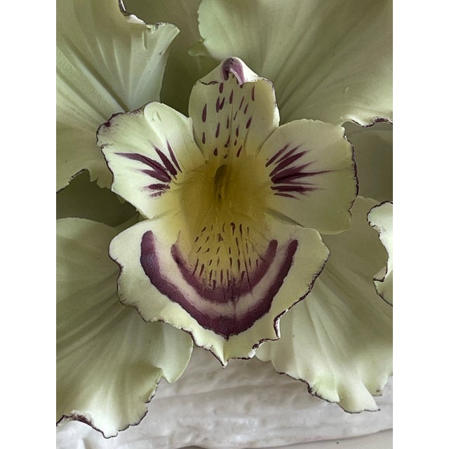 Vintage Capodimonte Orchids on Porcelain Log For Sale In Washington DC - Image 6 of 13