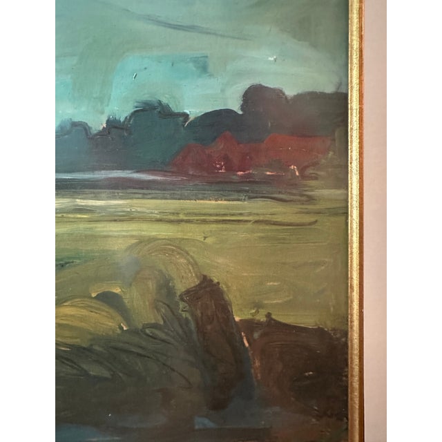 American Landscape Painting in the Manner of Albert York (1928-2009) Signed For Sale - Image 10 of 12