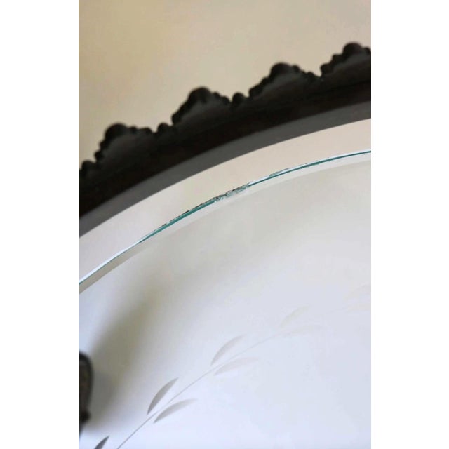 Brown Antique 1930s French Art Deco Style Round Brass Bar Cart For Sale - Image 8 of 9