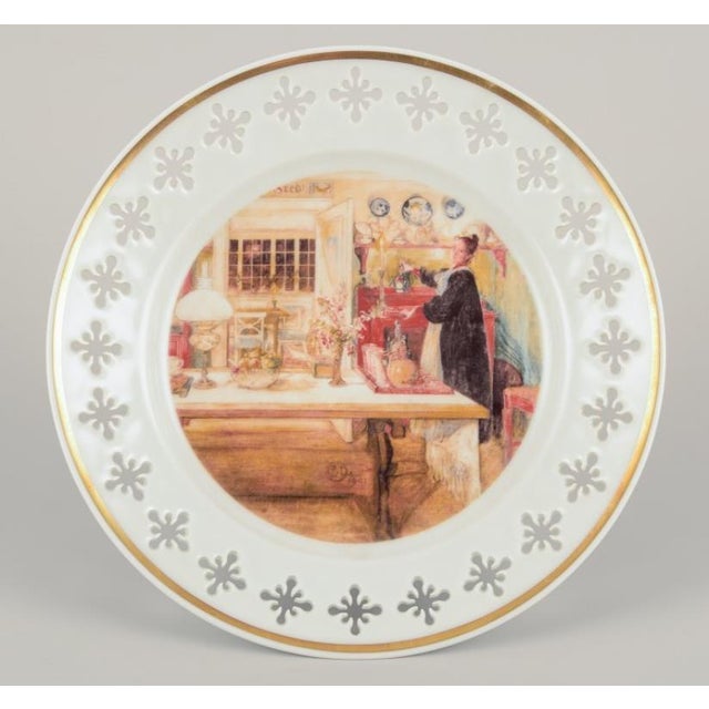 Porcelain Plates with Motifs with Carl Larssons Paintings from Bing & Grøndahl, 1960s, Set of 6 For Sale - Image 3 of 10