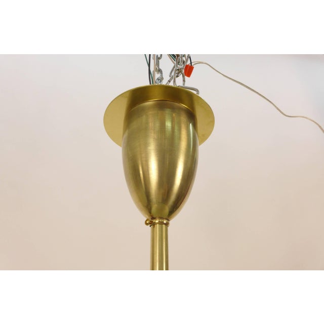 Etched Glass Chandelier in the style of Pietro Chiesa for Fontana Arte - a Pair For Sale - Image 10 of 10