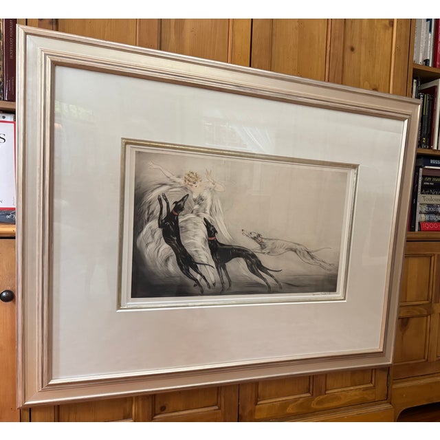 Printmaking Materials Icart, "Coursing Ii", Original Period Etching C. 1929 For Sale - Image 7 of 12