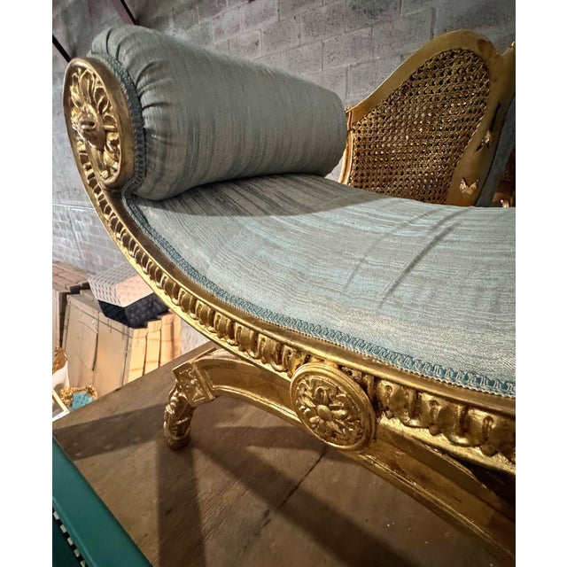Rococo French Rococo Style Bench With Gold Leaf Details For Sale - Image 3 of 5
