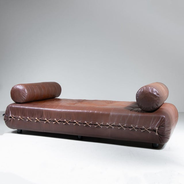 Animal Skin Daybed in Brown Leather, 1960 For Sale - Image 7 of 10