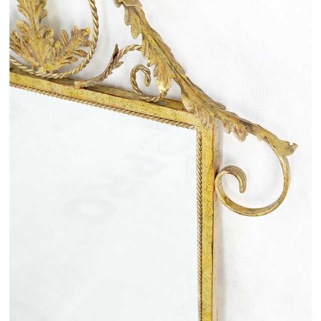 Mid 20th Century Pair of Regency Style Gilt Metal Rectangle Wall Mirrors Mint! For Sale - Image 5 of 10