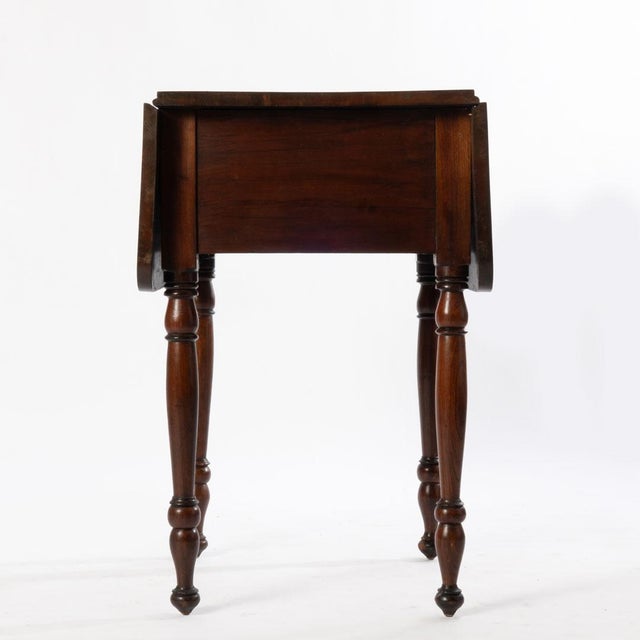 Early 19th Century Early 2 Drawer Drop Leaf Work Table For Sale - Image 5 of 7