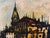 Wood Vintage Mid-Century Modern Cityscape Oil Painting by James Roberts For Sale - Image 7 of 10