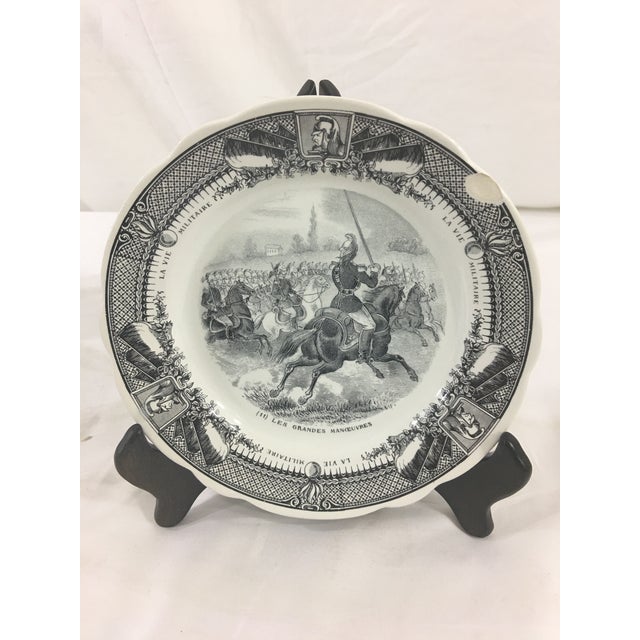 White Sarreguemines French Military Life Plates - Set of 7 For Sale - Image 8 of 9