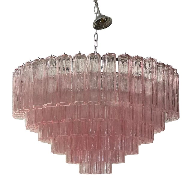Pink Tronchi Murano Glass Chandelier by Simoeng For Sale
