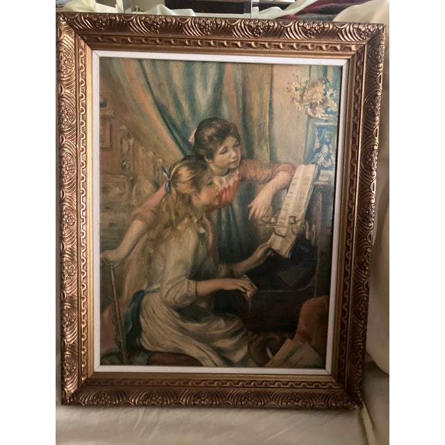 1950s 1950s Oil Painting Unbranded Ornate Wood Gold Frame For Sale - Image 5 of 6