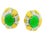 Jade 1970s 18k Gold Jade and Diamond Statement Clip-on Earrings, Pair For Sale - Image 8 of 10