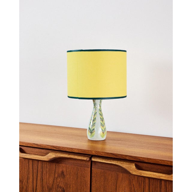 Ceramic Table Lamp with Fabric Shade, 1960s, in Restored conditions. Designed 1960 to 1969 European Plug (up to 250V).The...