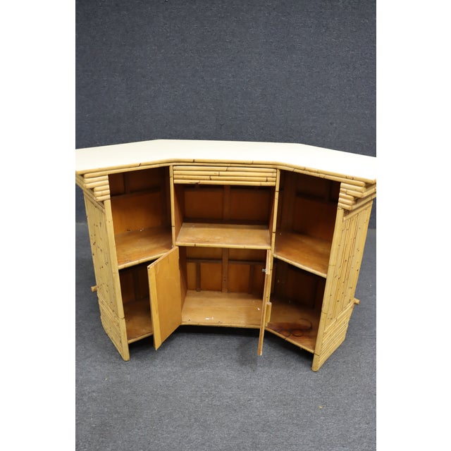 Mid-Century Modern Split Bamboo & Rattan Tiki Dry Bar For Sale - Image 17 of 18