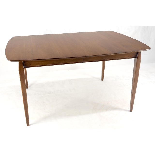 Walnut Danish Mid Century Modern Tapered Leg 2 Boards 58" Long Dining Table MINT For Sale - Image 10 of 14