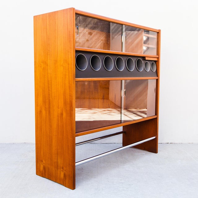 Brown Restored 1960s Danish Modern Teak Dry Bar by Heltborg Mobler For Sale - Image 8 of 14