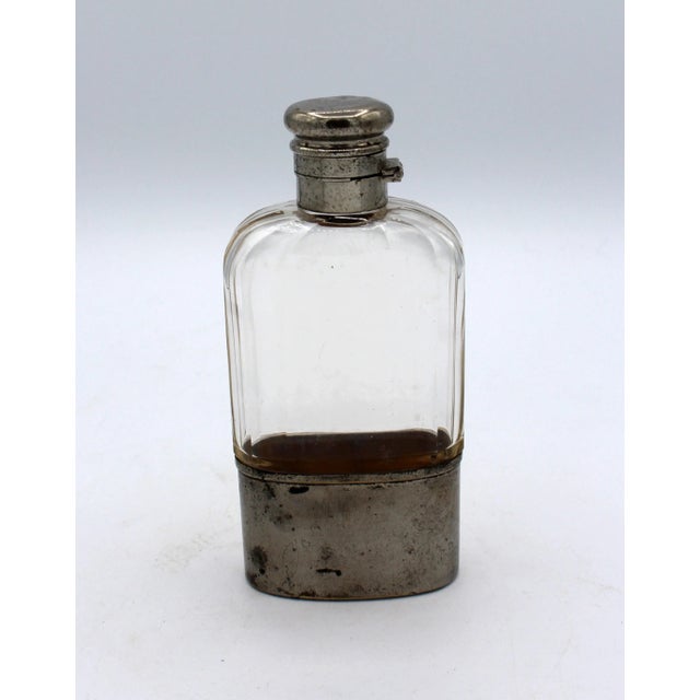 Mid 19th Century Mid-19th Century Blown Crystal Flask With Silver Plated Fittings For Sale - Image 5 of 7