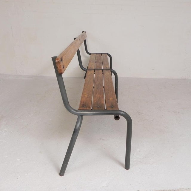 French School Slatted Bench, 1960s For Sale - Image 4 of 18