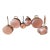 Antique Copper Pans, Lovely Patina - 6 pcs For Sale