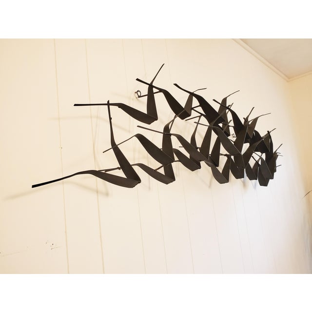 Mid-Century Modern 1960s Mid-Century Birds Metal Wall Hanging Sculpture For Sale - Image 3 of 12